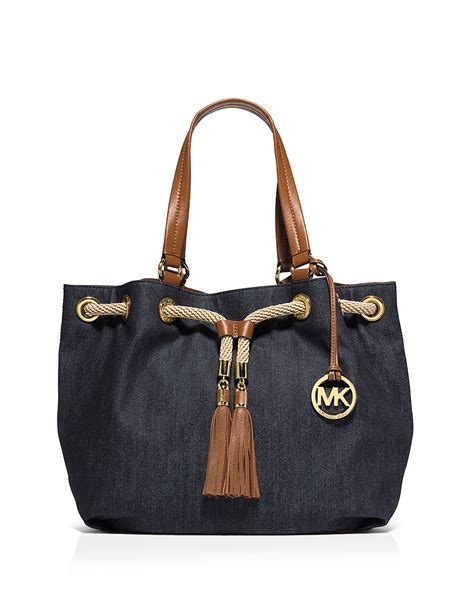 michael kors marina large gathered tote denim|MICHAEL Michael Kors Marina Large Gathered Tote .